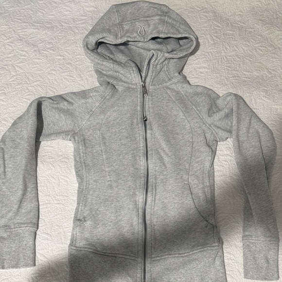 Lululemon Athletica Light Gray full zip scuba Hoodie - Picture 1 of 8